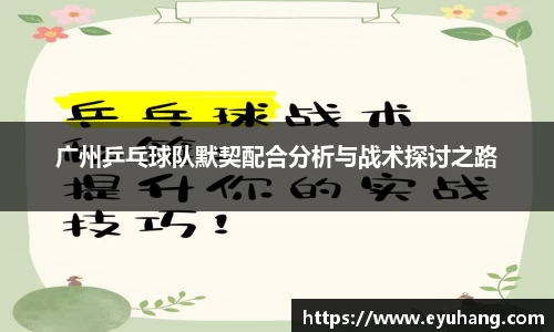 广州乒乓球队默契配合分析与战术探讨之路